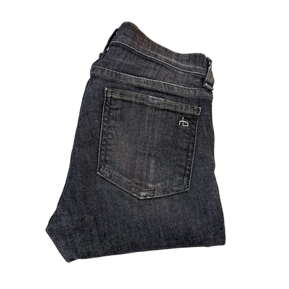 Rag & Bone Skinny Black Dark Wash Denim Jeans Size 24